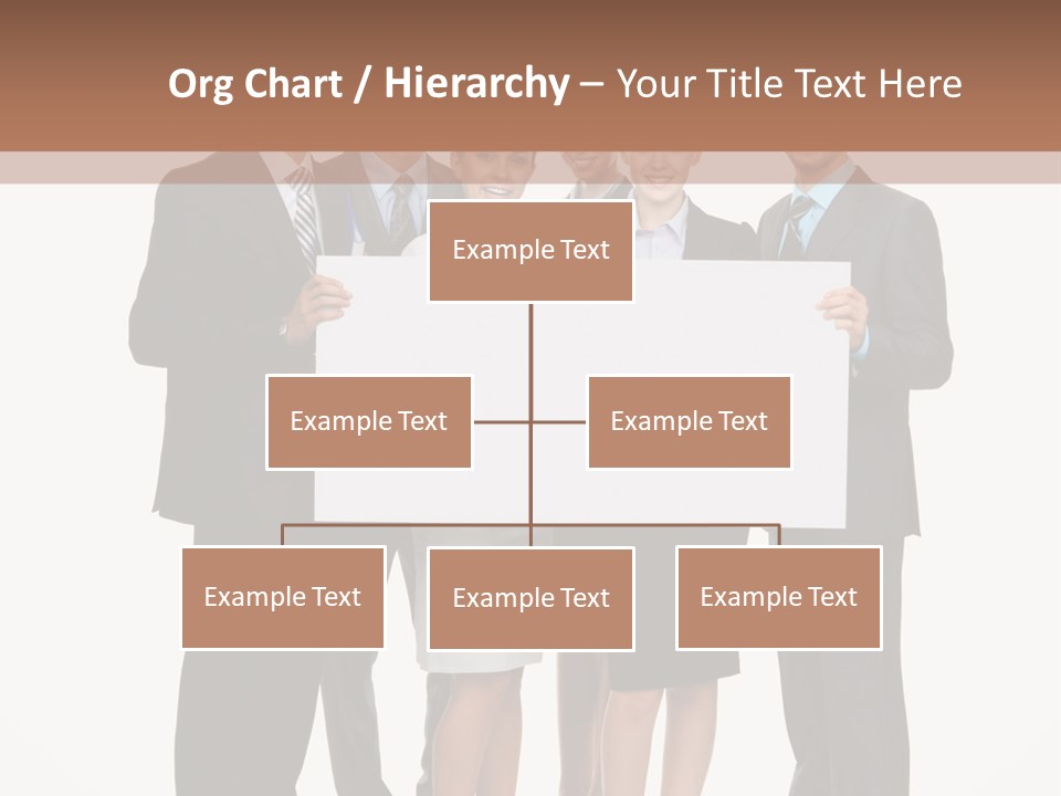 A Group Of Business People Holding A White Board PowerPoint Template