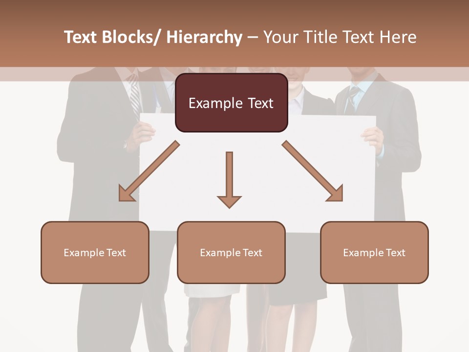 A Group Of Business People Holding A White Board PowerPoint Template