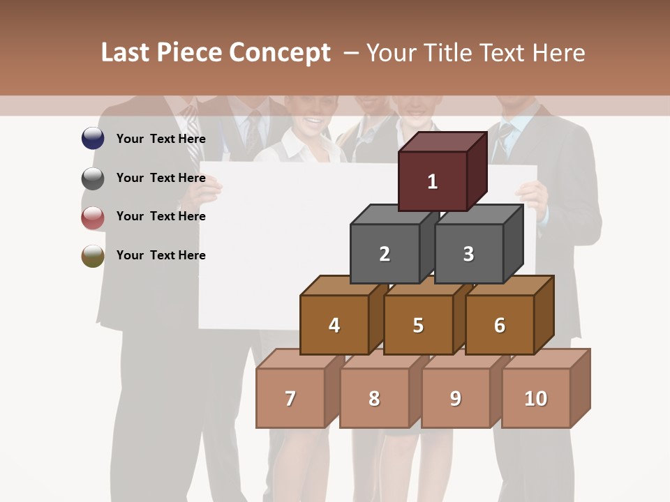A Group Of Business People Holding A White Board PowerPoint Template