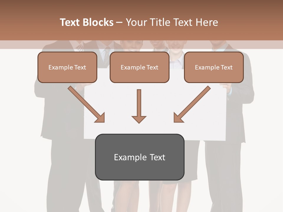 A Group Of Business People Holding A White Board PowerPoint Template