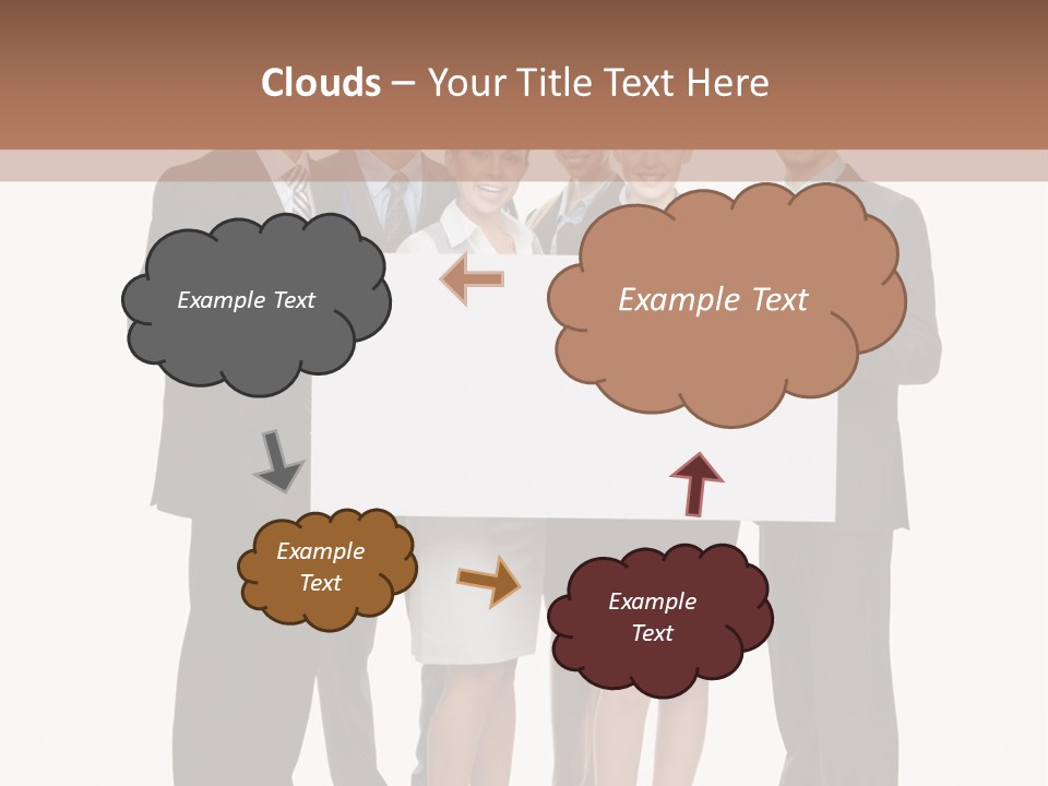 A Group Of Business People Holding A White Board PowerPoint Template