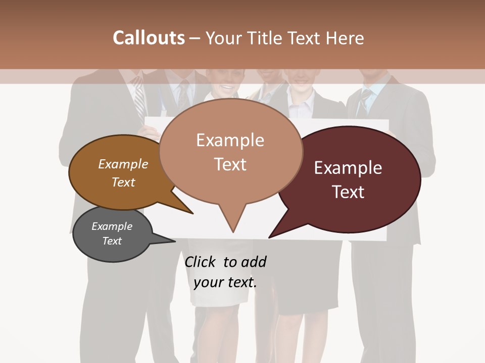 A Group Of Business People Holding A White Board PowerPoint Template