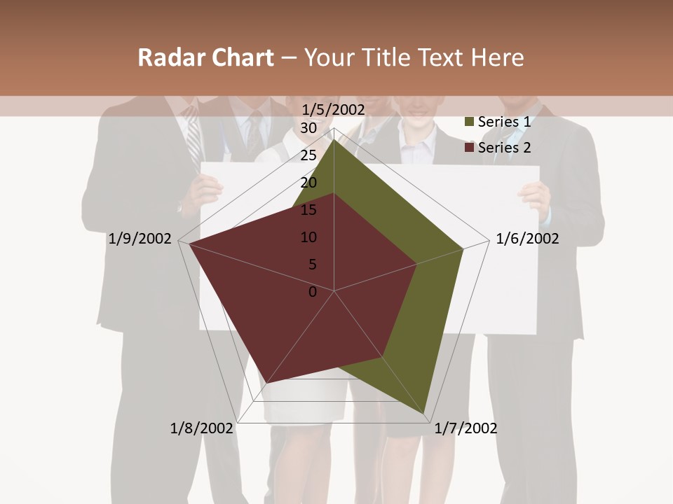 A Group Of Business People Holding A White Board PowerPoint Template