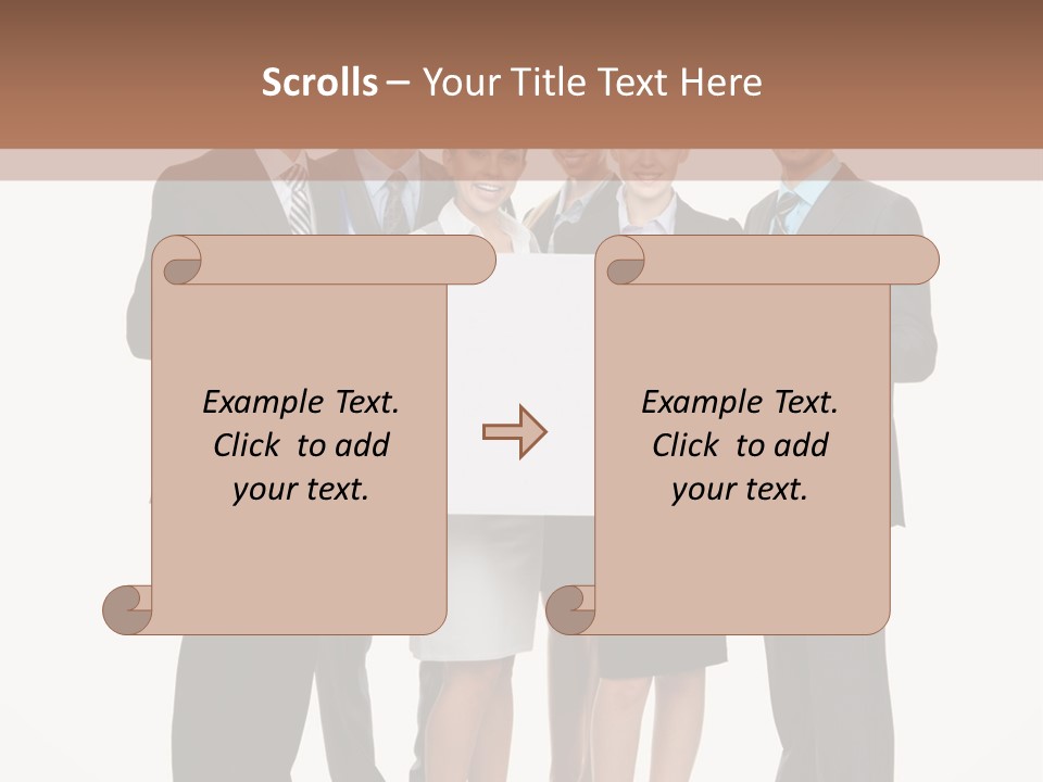 A Group Of Business People Holding A White Board PowerPoint Template