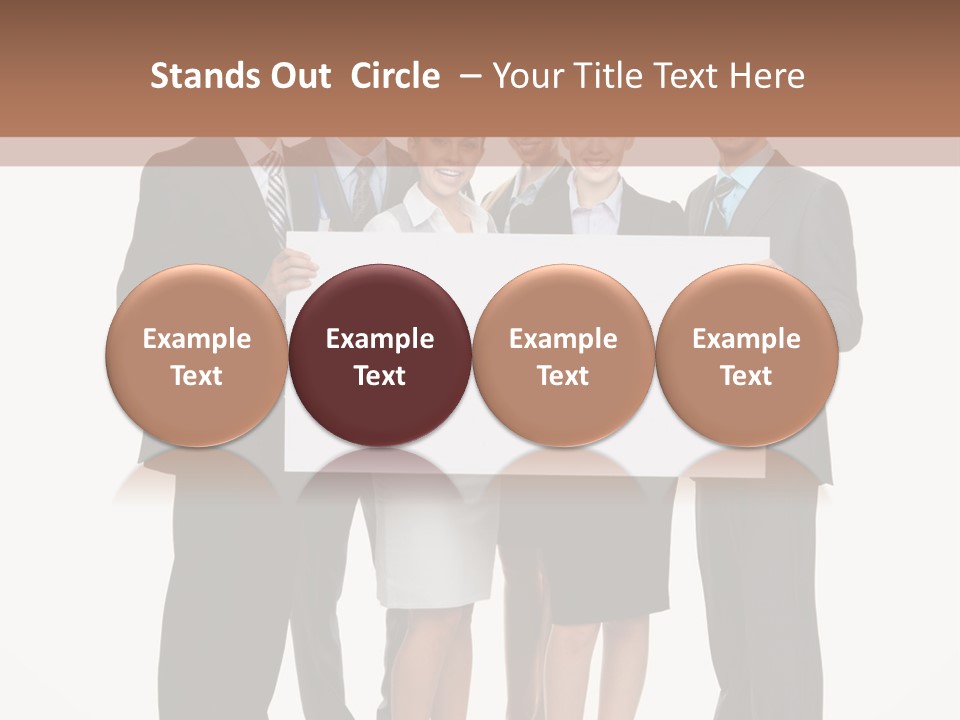 A Group Of Business People Holding A White Board PowerPoint Template