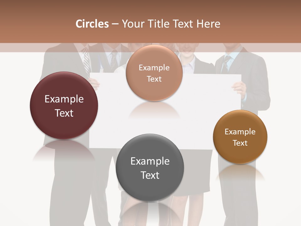 A Group Of Business People Holding A White Board PowerPoint Template