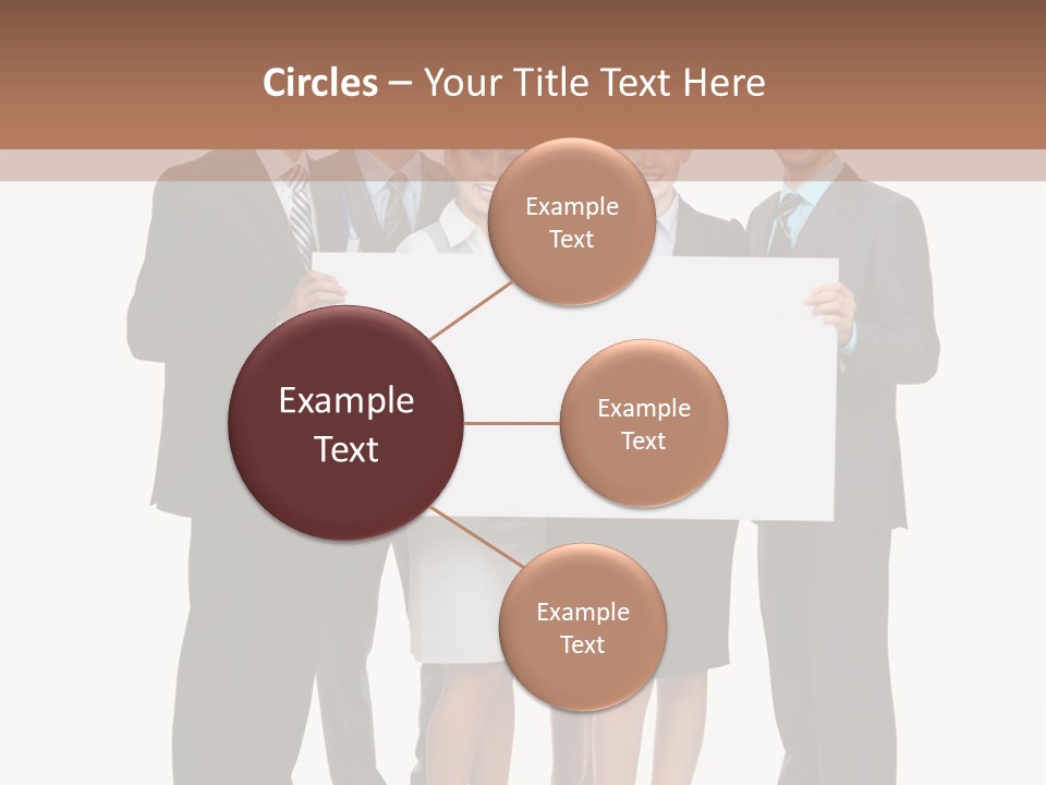 A Group Of Business People Holding A White Board PowerPoint Template