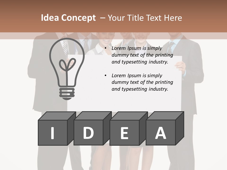 A Group Of Business People Holding A White Board PowerPoint Template