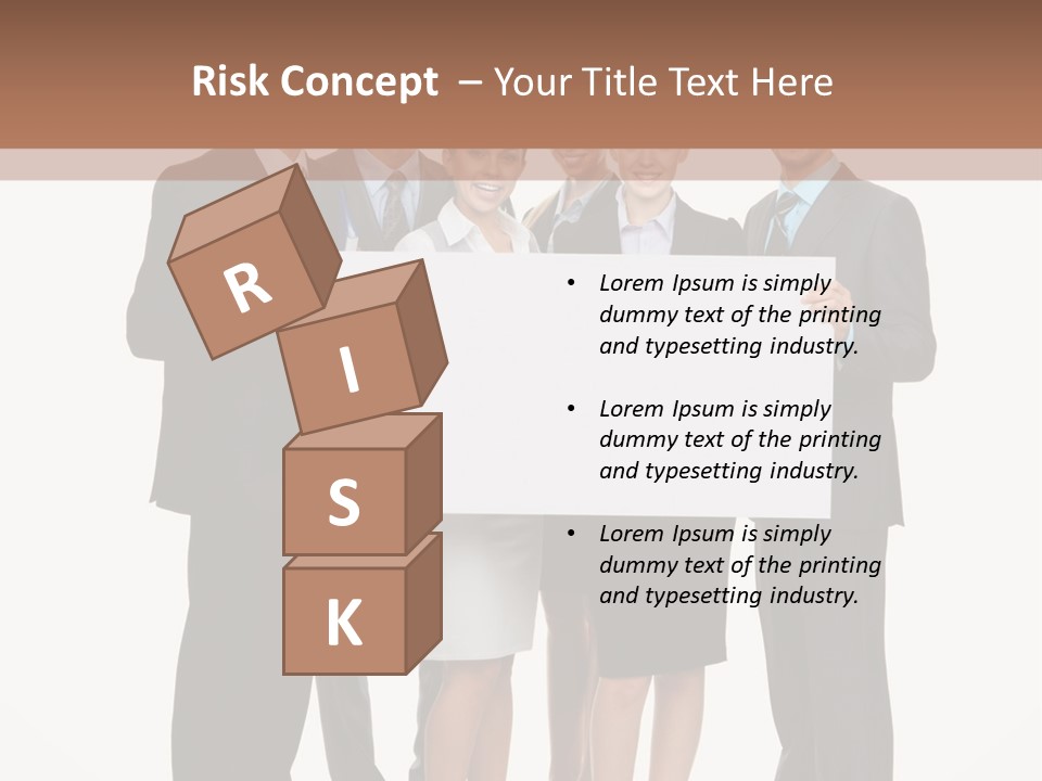 A Group Of Business People Holding A White Board PowerPoint Template