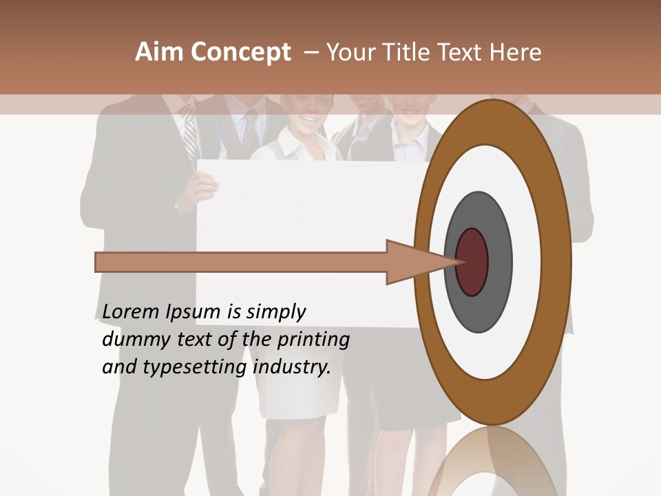 A Group Of Business People Holding A White Board PowerPoint Template