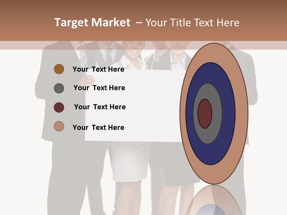 A Group Of Business People Holding A White Board PowerPoint Template