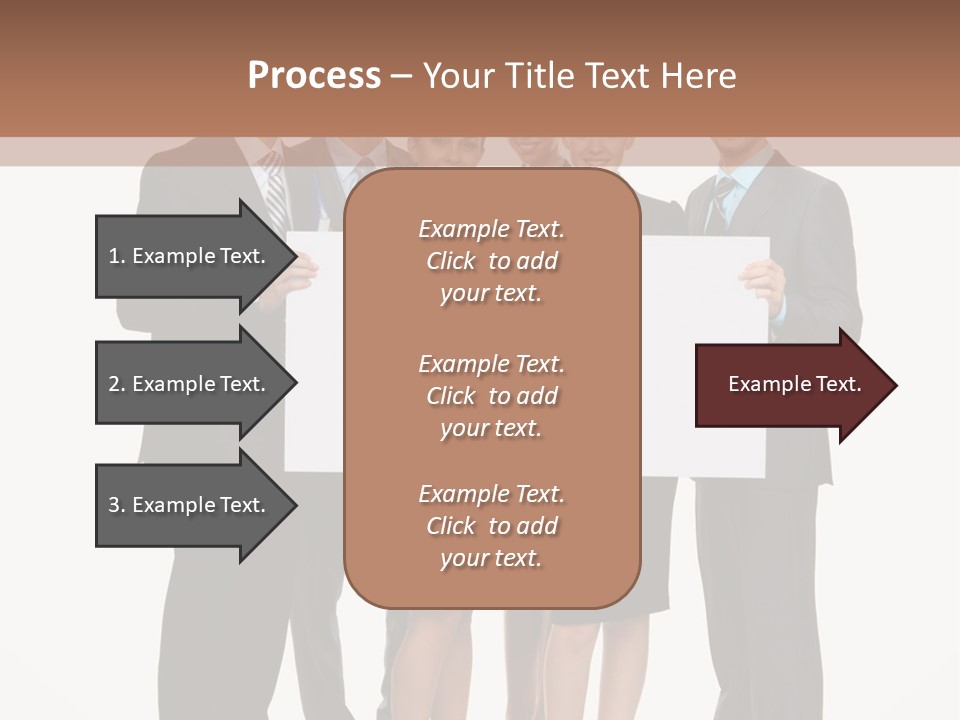 A Group Of Business People Holding A White Board PowerPoint Template