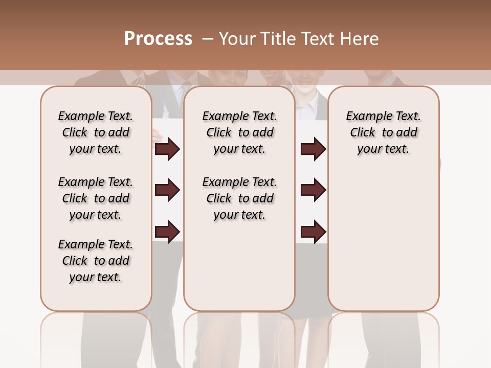 A Group Of Business People Holding A White Board PowerPoint Template