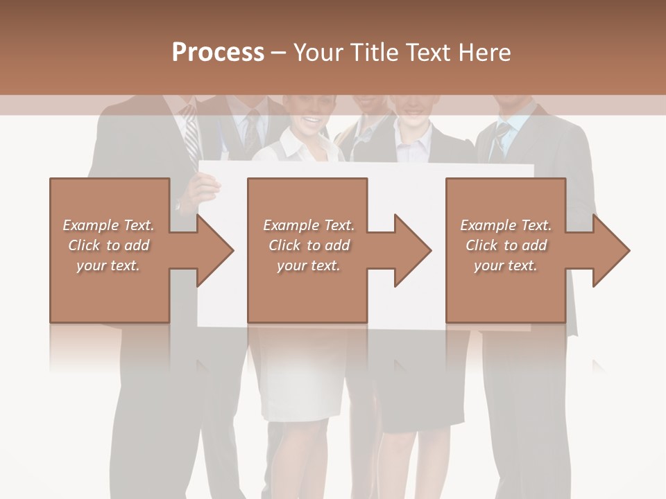 A Group Of Business People Holding A White Board PowerPoint Template
