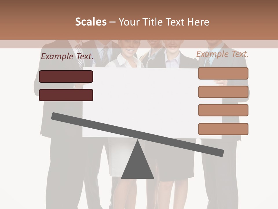 A Group Of Business People Holding A White Board PowerPoint Template