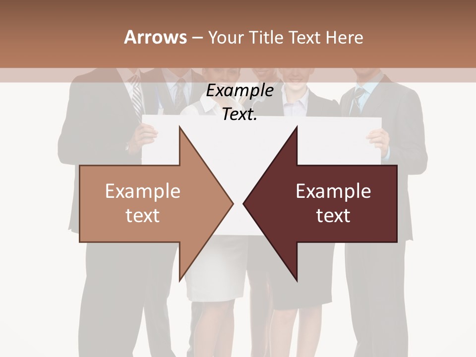 A Group Of Business People Holding A White Board PowerPoint Template
