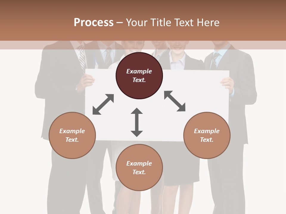 A Group Of Business People Holding A White Board PowerPoint Template