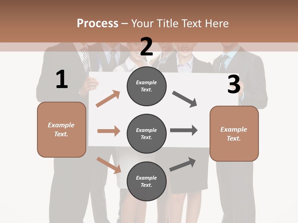 A Group Of Business People Holding A White Board PowerPoint Template