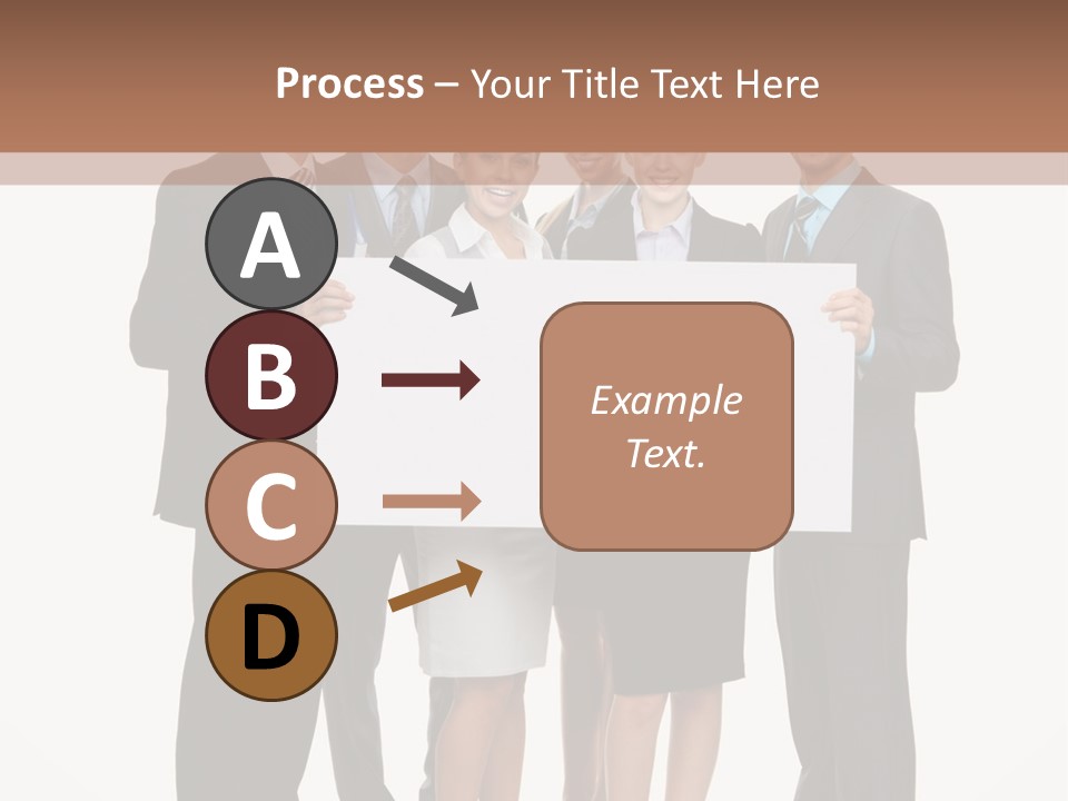 A Group Of Business People Holding A White Board PowerPoint Template