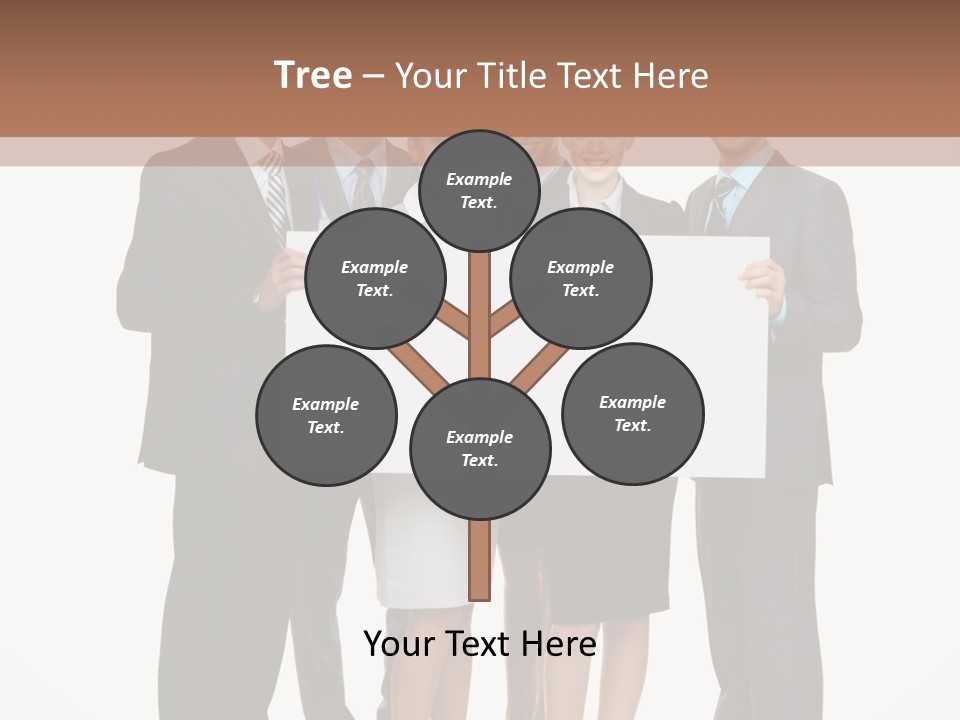 A Group Of Business People Holding A White Board PowerPoint Template