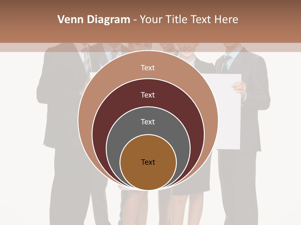 A Group Of Business People Holding A White Board PowerPoint Template