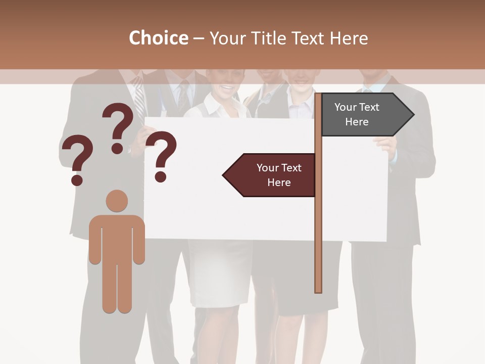 A Group Of Business People Holding A White Board PowerPoint Template