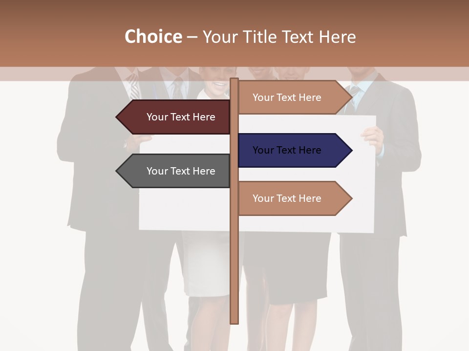 A Group Of Business People Holding A White Board PowerPoint Template