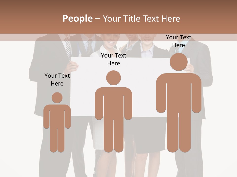 A Group Of Business People Holding A White Board PowerPoint Template