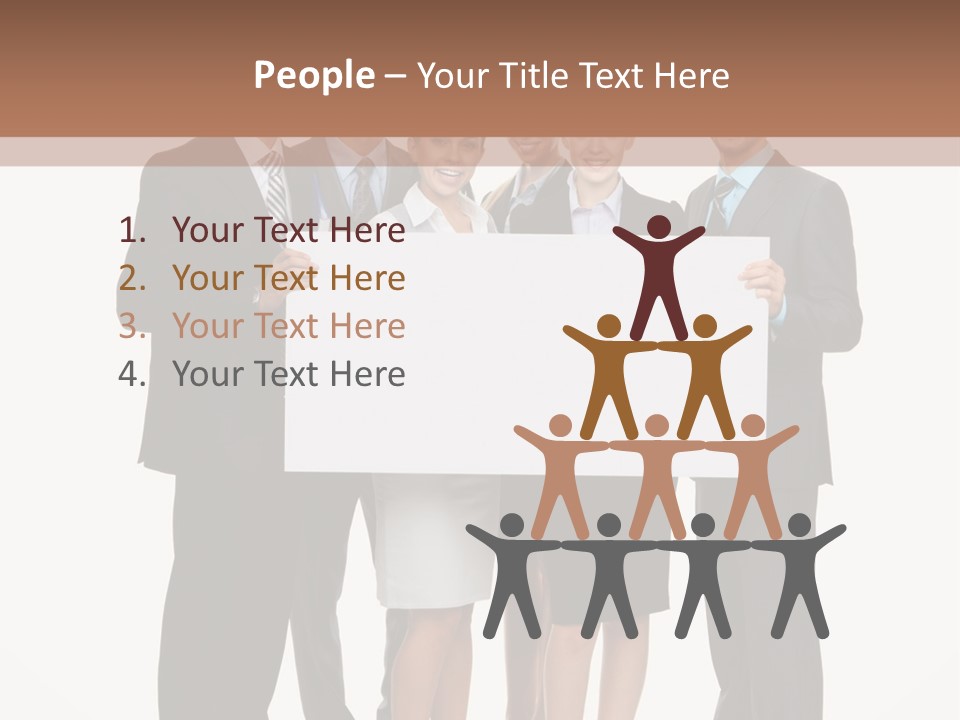 A Group Of Business People Holding A White Board PowerPoint Template