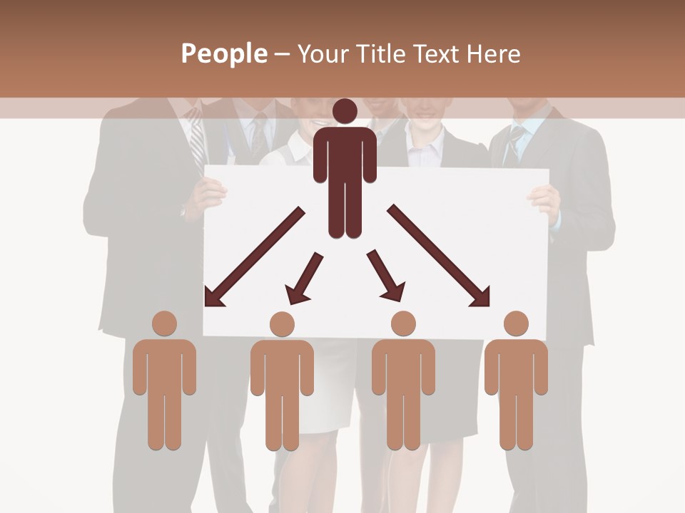 A Group Of Business People Holding A White Board PowerPoint Template