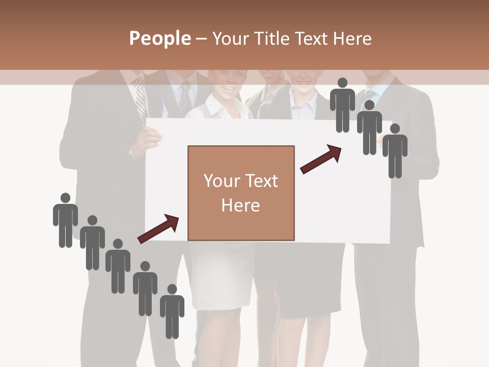 A Group Of Business People Holding A White Board PowerPoint Template
