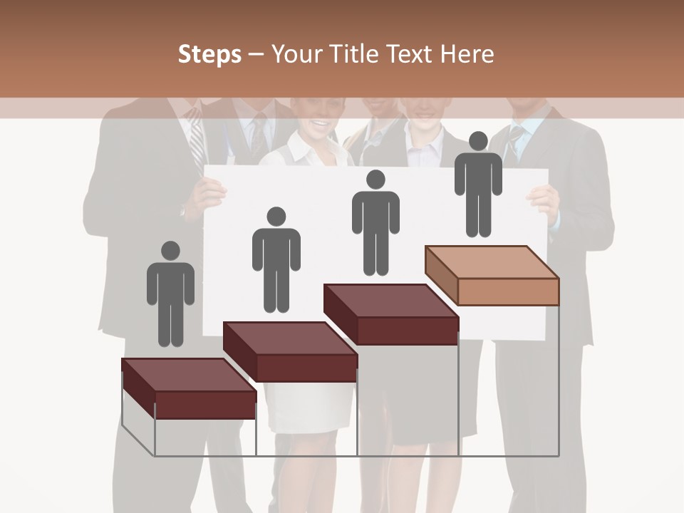 A Group Of Business People Holding A White Board PowerPoint Template