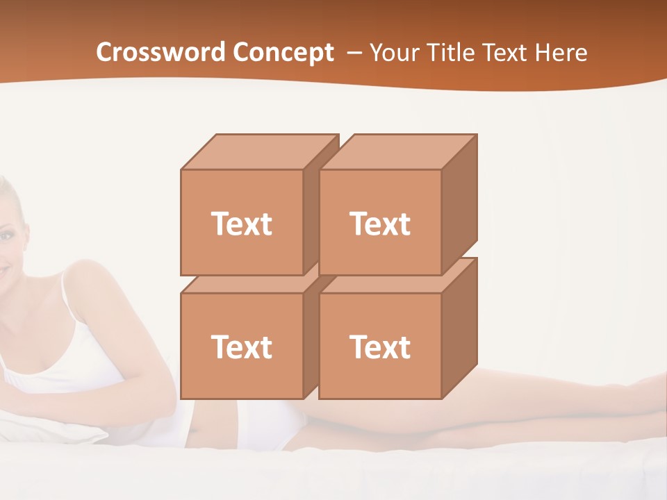 A Woman In A White Bikini Laying On A Bed PowerPoint Template