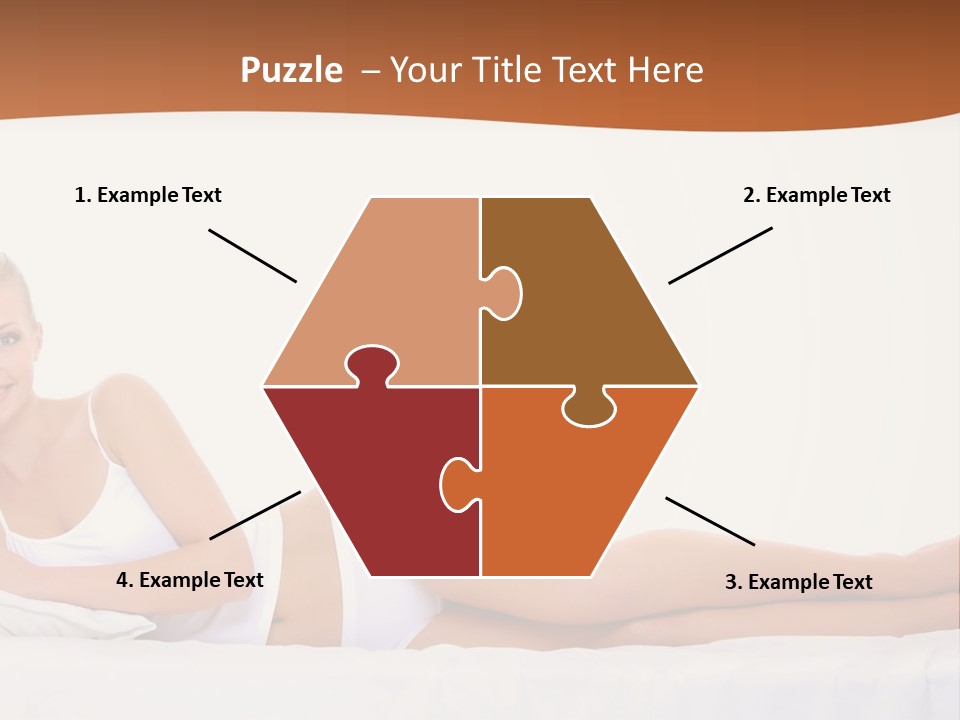 A Woman In A White Bikini Laying On A Bed PowerPoint Template