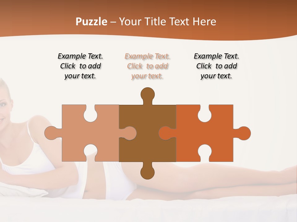 A Woman In A White Bikini Laying On A Bed PowerPoint Template