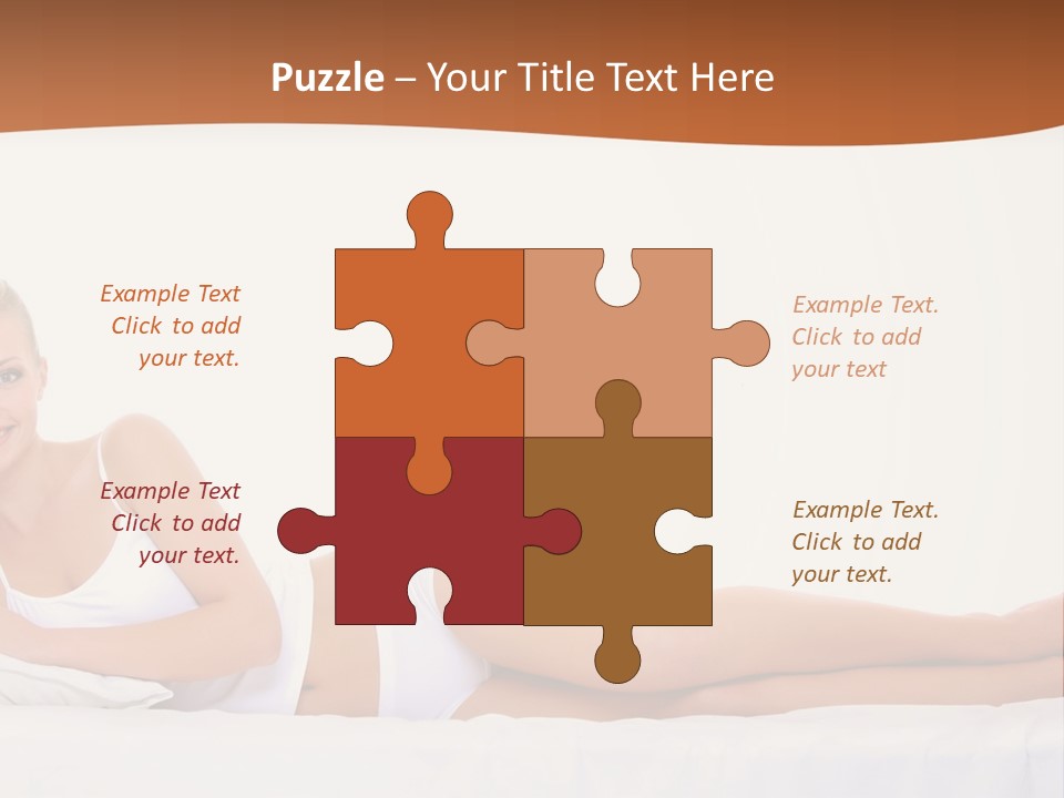 A Woman In A White Bikini Laying On A Bed PowerPoint Template