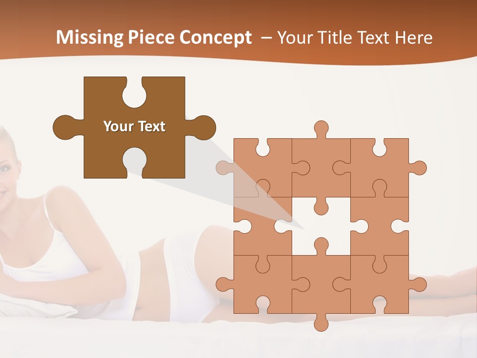 A Woman In A White Bikini Laying On A Bed PowerPoint Template