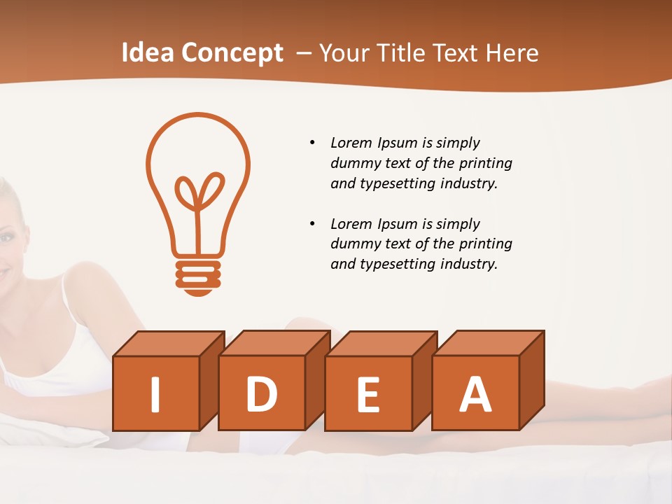 A Woman In A White Bikini Laying On A Bed PowerPoint Template