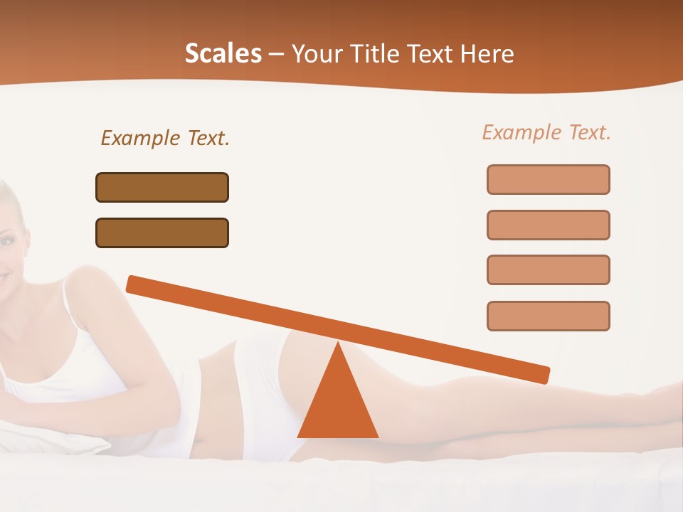 A Woman In A White Bikini Laying On A Bed PowerPoint Template