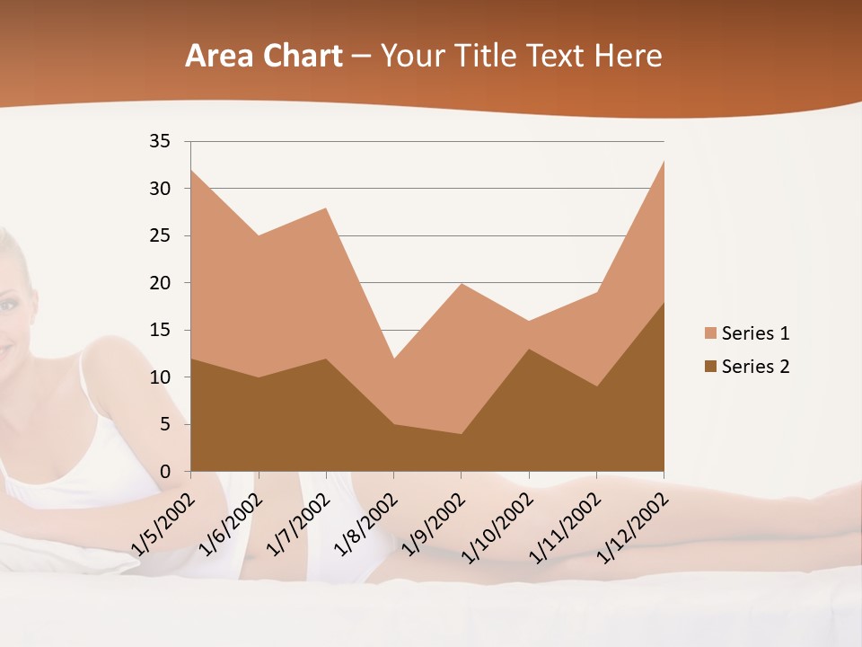 A Woman In A White Bikini Laying On A Bed PowerPoint Template