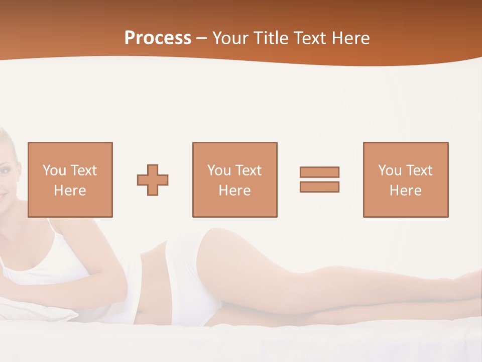 A Woman In A White Bikini Laying On A Bed PowerPoint Template