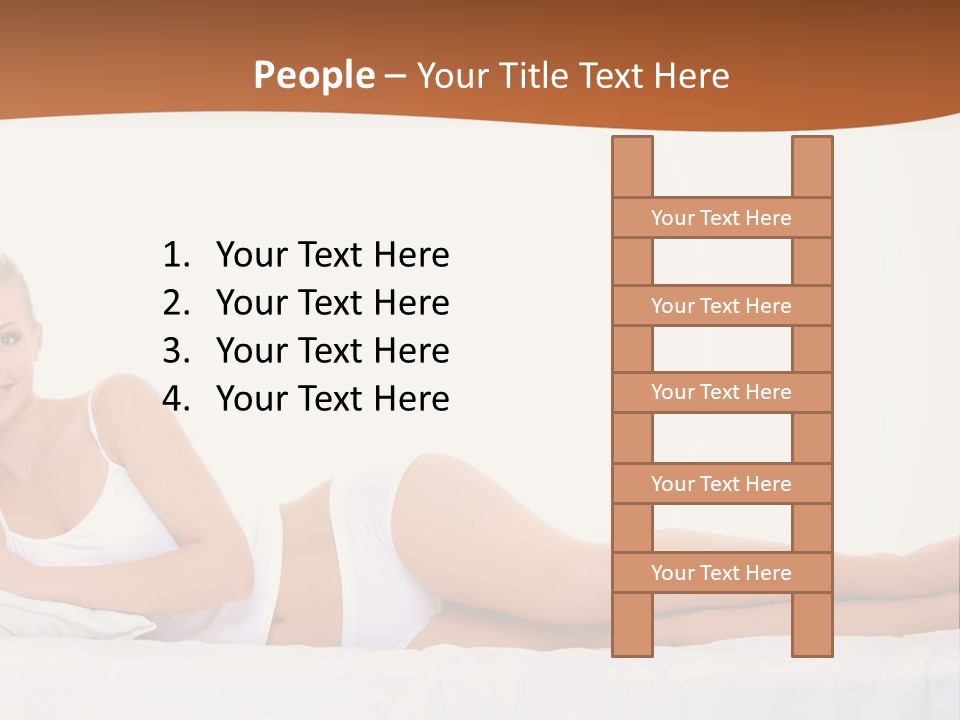 A Woman In A White Bikini Laying On A Bed PowerPoint Template