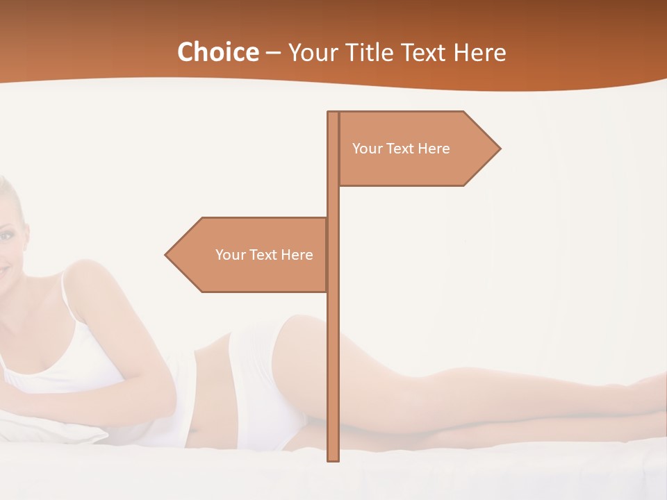 A Woman In A White Bikini Laying On A Bed PowerPoint Template