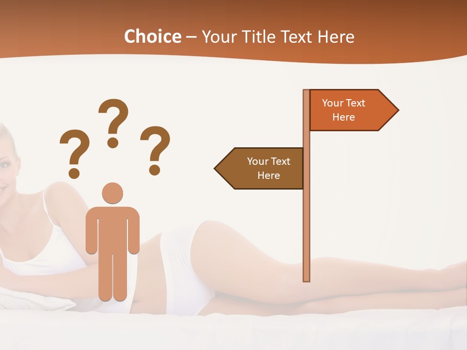 A Woman In A White Bikini Laying On A Bed PowerPoint Template