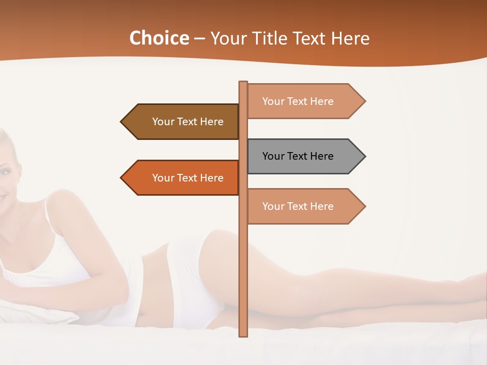 A Woman In A White Bikini Laying On A Bed PowerPoint Template
