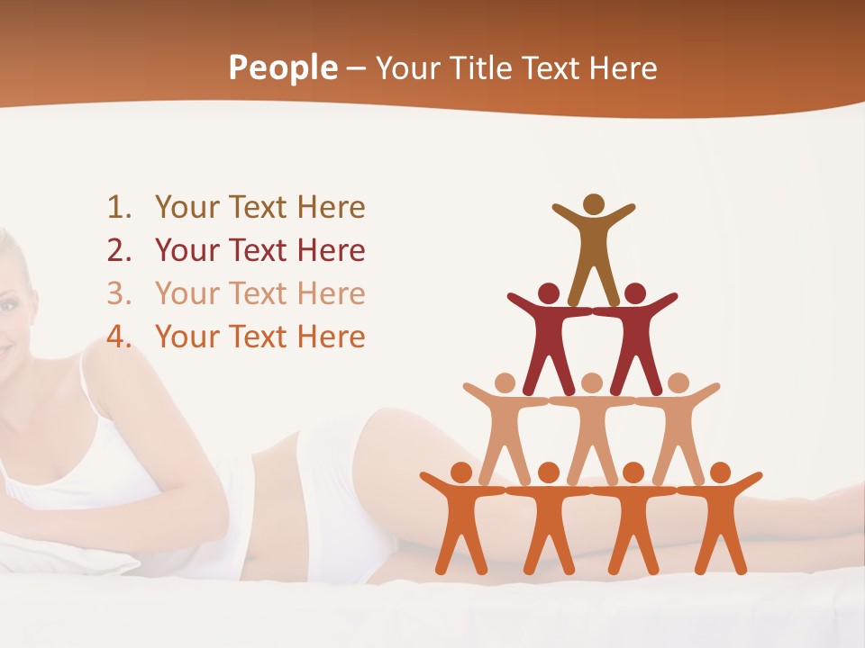 A Woman In A White Bikini Laying On A Bed PowerPoint Template