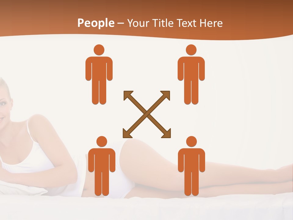 A Woman In A White Bikini Laying On A Bed PowerPoint Template