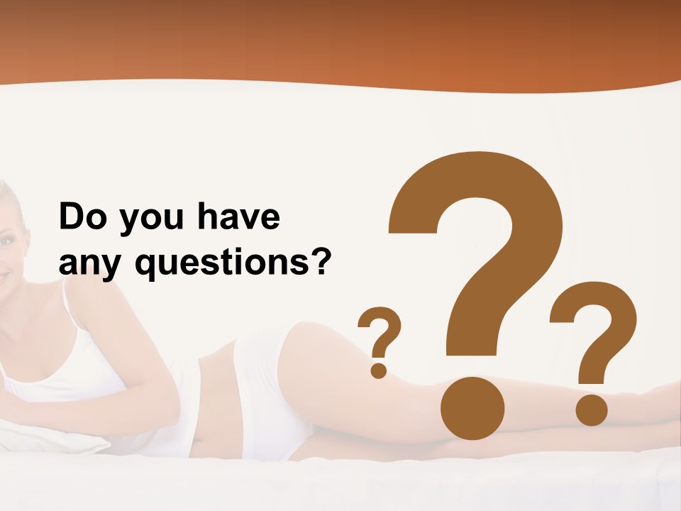 A Woman In A White Bikini Laying On A Bed PowerPoint Template