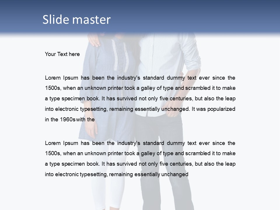 A Man And Woman Standing Next To Each Other PowerPoint Template