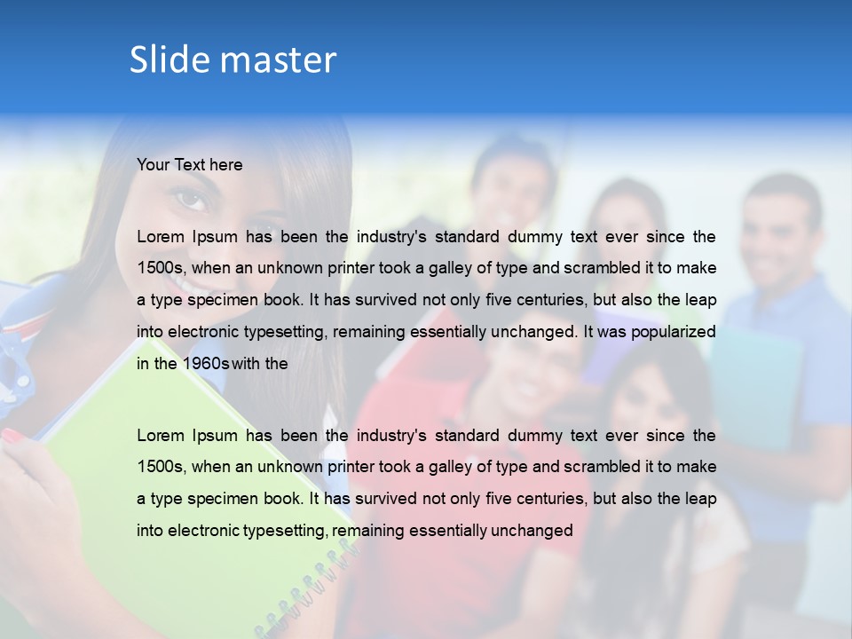 A Group Of People Standing In A Line Holding Folders PowerPoint Template